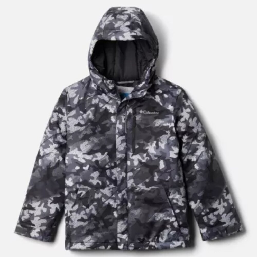 Columbia Men's Black Gray Camouflage Omni-Heat Padded Puffer Jacket Size L‎